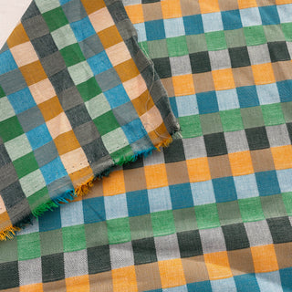 Korean Fashion Designer Plaid Multi Color Non-Stretch Cotton Jacquard DS16535