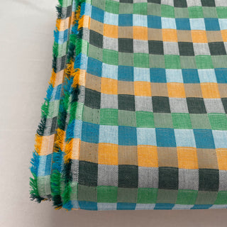 Korean Fashion Designer Plaid Multi Color Non-Stretch Cotton Jacquard DS16535