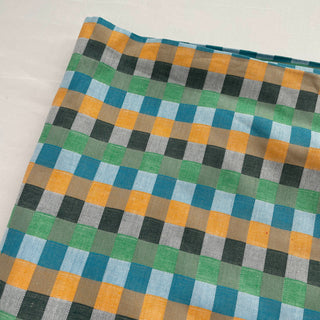 Korean Fashion Designer Plaid Multi Color Non-Stretch Cotton Jacquard DS16535