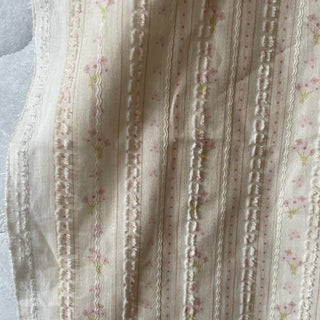 Korean Fashion Designer Floral Off-White Non-Stretch Cotton Dobby Jacquard DS16537