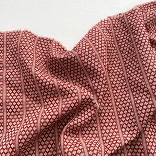 Korean Fashion Designer Geometric Red Non-Stretch Cotton Double Gauze DS16539