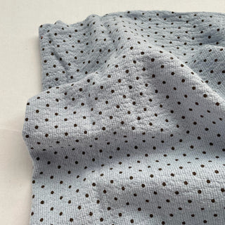 Korean Fashion Designer Polka Dot Blue Non-Stretch Cotton Jacquard DS16540
