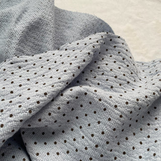 Korean Fashion Designer Polka Dot Blue Non-Stretch Cotton Jacquard DS16540