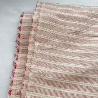 Korean Fashion Designer Stripes Red Non-Stretch Cotton Dobby Jacquard DS16542