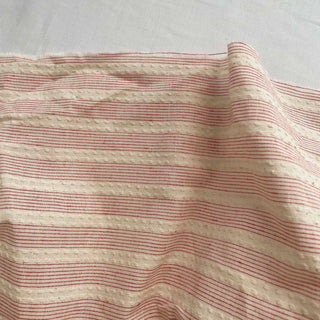 Korean Fashion Designer Stripes Red Non-Stretch Cotton Dobby Jacquard DS16542