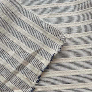 Korean Fashion Designer Stripes Blue Non-Stretch Cotton Dobby Jacquard DS16543