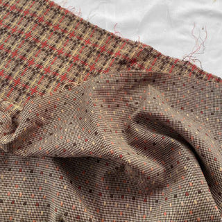 Korean Fashion Designer Polka Dot Brown Non-Stretch Cotton Dobby Jacquard DS16546