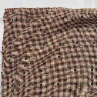 Korean Fashion Designer Polka Dot Brown Non-Stretch Cotton Dobby Jacquard DS16546