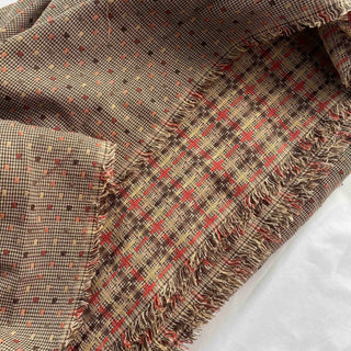 Korean Fashion Designer Polka Dot Brown Non-Stretch Cotton Dobby Jacquard DS16546