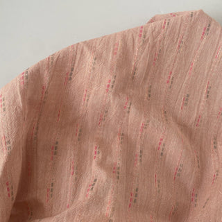 Korean Fashion Designer Stripes Pink Non-Stretch Cotton Dobby Jacquard DS16548