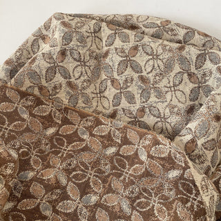 Korean Fashion Designer Floral Brown Non-Stretch Double Faced Cotton Double Gauze DS16550