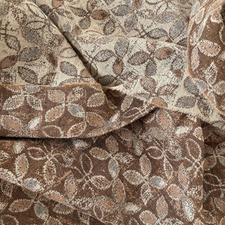 Korean Fashion Designer Floral Brown Non-Stretch Double Faced Cotton Double Gauze DS16550