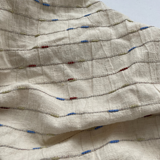 Korean Fashion Designer Stripes Off-White Non-Stretch Organic Cotton Dobby Jacquard DS16551