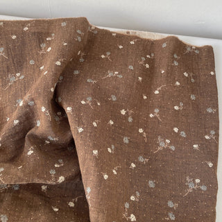 Japanese Fashion Designer Floral Brown Non-Stretch Cotton Double Gauze DS16601