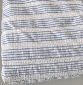 Japanese Fashion Designer Stripes Blue Non-Stretch Cotton Recycled Cotton Blended Dobby Jacquard DS16606