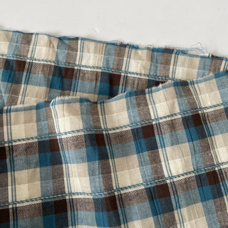 Japanese Fashion Designer Plaid Multi Color Non-Stretch Cotton Dobby Jacquard DS16609