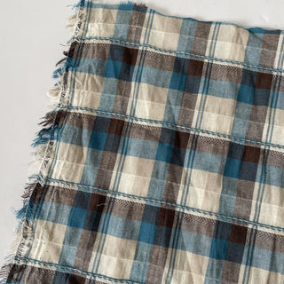 Japanese Fashion Designer Plaid Multi Color Non-Stretch Cotton Dobby Jacquard DS16609