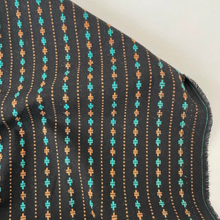 Japanese Fashion Designer Geometric Black Non-Stretch Cotton Dobby Jacquard DS16611