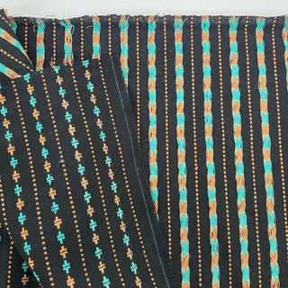 Japanese Fashion Designer Geometric Black Non-Stretch Cotton Dobby Jacquard DS16611