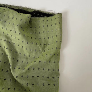 Japanese Fashion Designer Geometric Green Non-Stretch Cotton Dobby Jacquard DS16612
