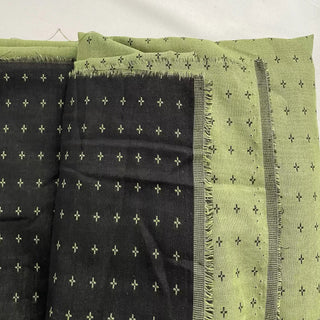 Japanese Fashion Designer Geometric Green Non-Stretch Cotton Dobby Jacquard DS16612