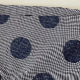 French Fashion Designer Polka Dot Blue Non-Stretch Linen Cotton Blended Plain Woven DS16615