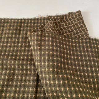 Japanese Fashion Designer Geometric Green Non-Stretch Cotton Dobby Jacquard DS16616