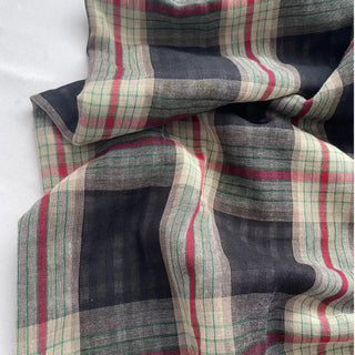 Japanese Fashion Designer Plaid Multi Color Non-Stretch Double Faced Cotton Double Gauze DS16617