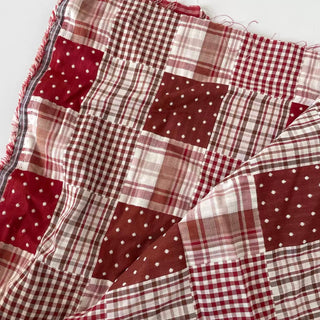 Japanese Fashion Designer Plaid Red Non-Stretch Cotton Double Gauze DS16619
