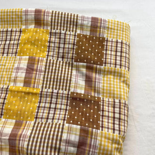 Japanese Fashion Designer Plaid Yellow Non-Stretch Cotton Double Gauze DS16620