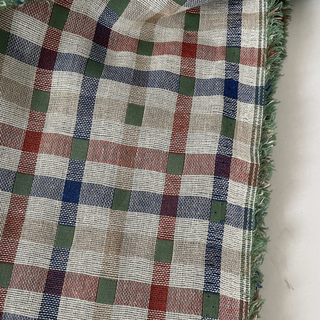 Japanese Fashion Designer Plaid Green Non-Stretch Double Faced Cotton Polyester Blended Double Gauze DS16626