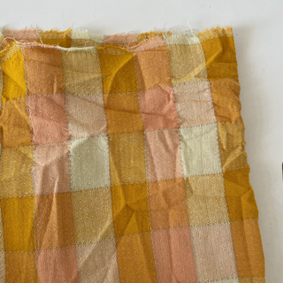 Korean Fashion Designer Plaid Yellow Non-Stretch Cotton Dobby Jacquard DS16631