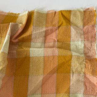 Korean Fashion Designer Plaid Yellow Non-Stretch Cotton Dobby Jacquard DS16631