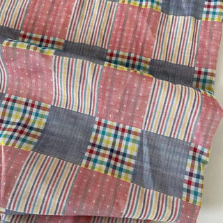 Korean Fashion Designer Plaid Pink Non-Stretch Cotton Double Gauze DS16633