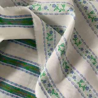 Korean Fashion Designer Stripes Off-White Non-Stretch Cotton Dobby Jacquard DS16635