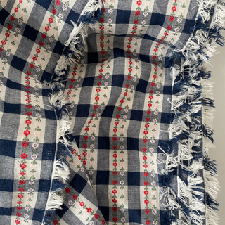 Korean Fashion Designer Plaid Blue Non-Stretch Cotton Dobby Jacquard DS16637