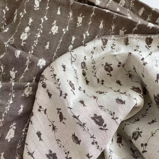 Japanese Fashion Designer Floral Gray Non-Stretch Cotton Dobby Jacquard DS16643