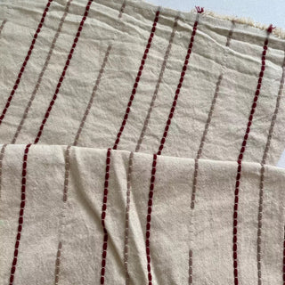 Japanese Fashion Designer Stripes Off-White Non-Stretch Cotton Dobby Jacquard DS16645