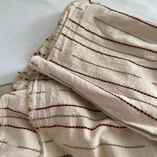 Japanese Fashion Designer Stripes Off-White Non-Stretch Cotton Dobby Jacquard DS16645