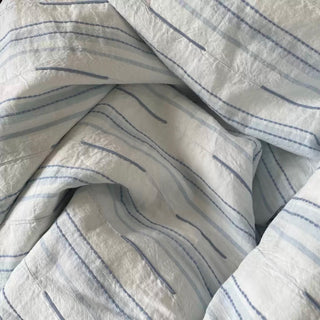 Japanese Fashion Designer Stripes Blue Non-Stretch Cotton Dobby Jacquard DS16646