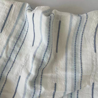 Japanese Fashion Designer Stripes Blue Non-Stretch Cotton Dobby Jacquard DS16646