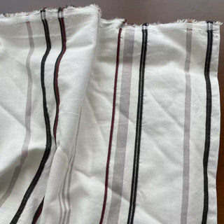 Japanese Fashion Designer Stripes White Non-Stretch Cotton Dobby Jacquard DS16647