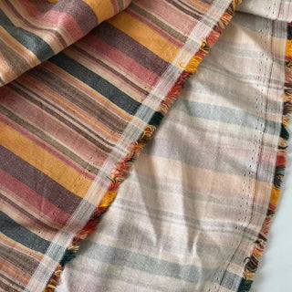 Japanese Fashion Designer Stripes Multi Color Non-Stretch Cotton Plain Woven DS16648