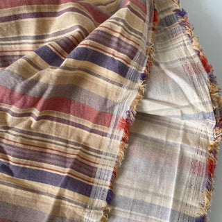 Japanese Fashion Designer Stripes Multi Color Non-Stretch Cotton Plain Woven DS16650