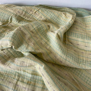 Japanese Fashion Designer Stripes Chartreuse Non-Stretch Cotton Double Gauze DS16651