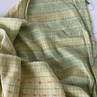Japanese Fashion Designer Stripes Chartreuse Non-Stretch Cotton Double Gauze DS16651