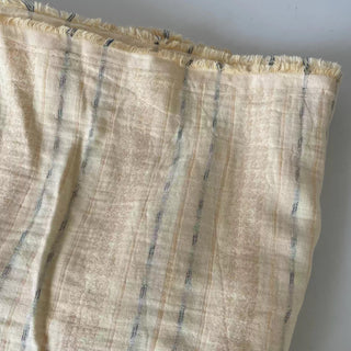 Japanese Fashion Designer Stripes Off-White Non-Stretch Cotton Double Gauze DS16652