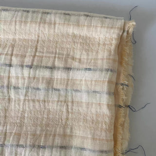 Japanese Fashion Designer Stripes Off-White Non-Stretch Cotton Double Gauze DS16652