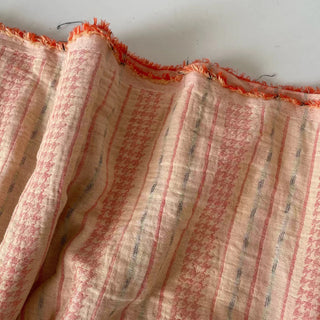Japanese Fashion Designer Stripes Red Non-Stretch Cotton Double Gauze DS16653