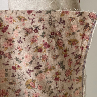 Japanese Designer Floral Multi Color Non-Stretch Linen Cotton Blended Plain Woven DS16666